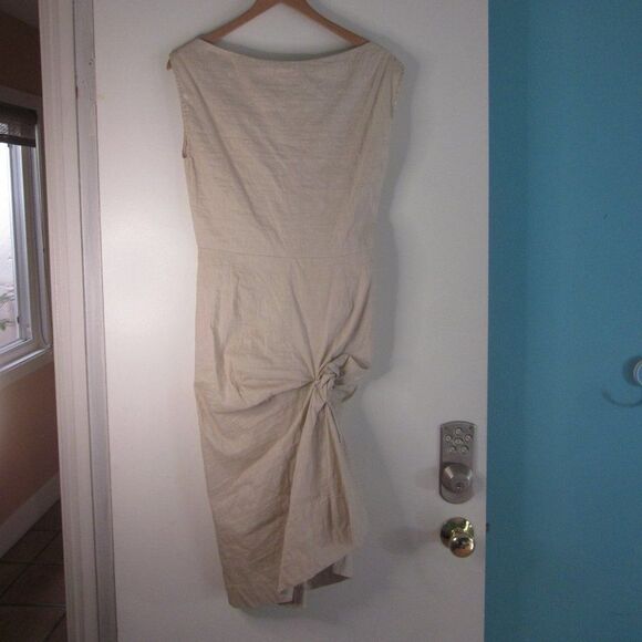 Malloni Italian Linen Stretch Sheath Dress Size 40 / 2 - Picture 4 of 12
